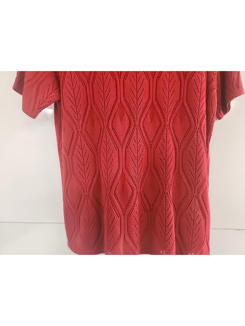 Women's Alfred Dunner Short Sleeve Sweater Size Small S Red - Picture 5 of 10